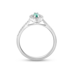 0,46 Karat Pırlanta Zümrüt Yüzük - 3