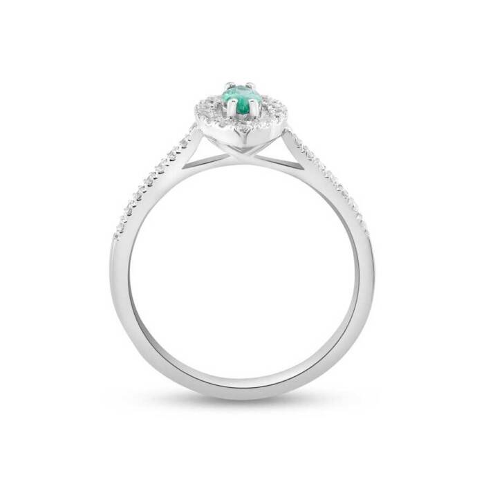 0,46 Karat Pırlanta Zümrüt Yüzük - 3