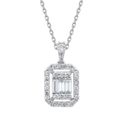 0,47 Karat Pırlanta Baget Kolye - 2