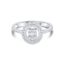 0,47 Karat Pırlanta Baget Yüzük - 