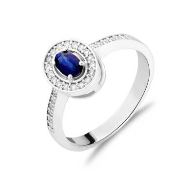 0,47 Karat Pırlantalı Safir Yüzük - 2