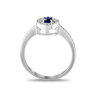 0,47 Karat Pırlantalı Safir Yüzük - 3