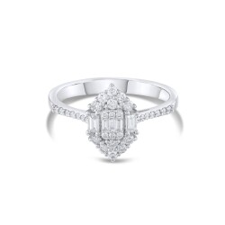 0.48 Karat Pırlanta Baget Yüzük - 