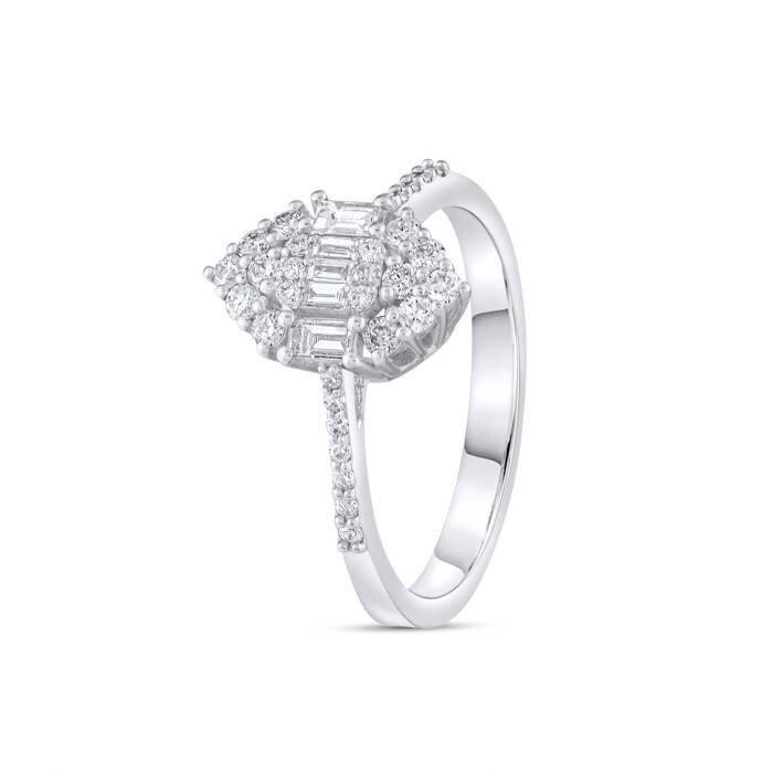 0.48 Karat Pırlanta Baget Yüzük - 2