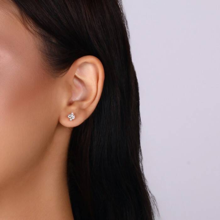 0,20 Karat Pırlanta Tragus Küpe - Piercing - 3