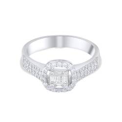 0,49 Karat Pırlanta Baget Yüzük - 