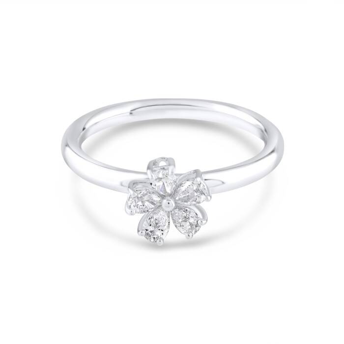 0,49 Karat Pırlanta Çiçek Yüzük - 1