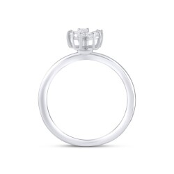 0,49 Karat Pırlanta Çiçek Yüzük - 3