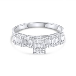 0,49 Karat Pırlanta Baget Yüzük - 