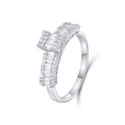 0,49 Karat Pırlanta Baget Yüzük - 2