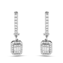 0,50 Karat Pırlanta Baget Küpe - 2