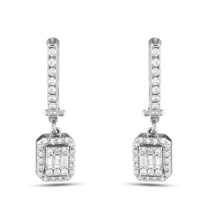 0,50 Karat Pırlanta Baget Küpe - 2