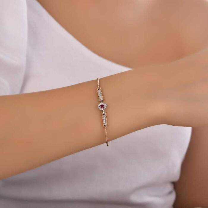 0,50 Karat Pırlanta Yakut Bileklik - 3
