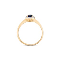 0,51 Karat Pırlantalı Damla Safir Yüzük - 2