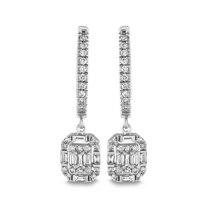 0,53 Karat Pırlanta Baget Küpe - 2