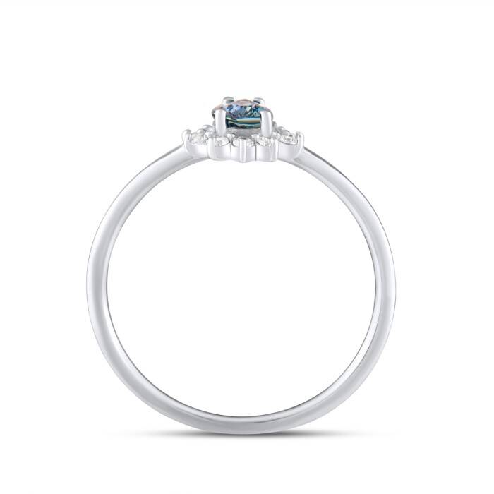 0,53 Karat Pırlanta Damla Safir Yüzük - 3