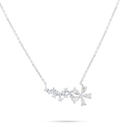 0,54 Karat Pırlanta Çiçek Figürlü Tasarım Kolye - 