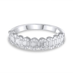 0,54 Karat Pırlanta Baget Yarımtur Yüzük - 