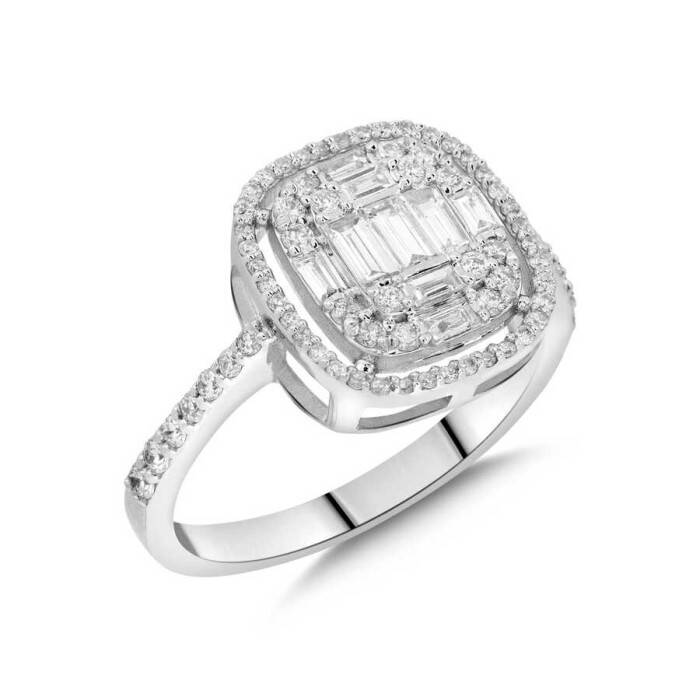 0,55 Karat Pırlanta Baget Yüzük - 2