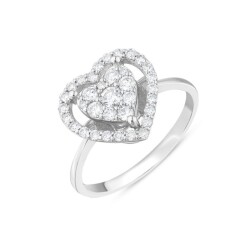 0,55 Karat Pırlanta Kalp Tasarım Yüzük - 2