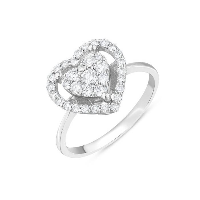 0,55 Karat Pırlanta Kalp Tasarım Yüzük - 2