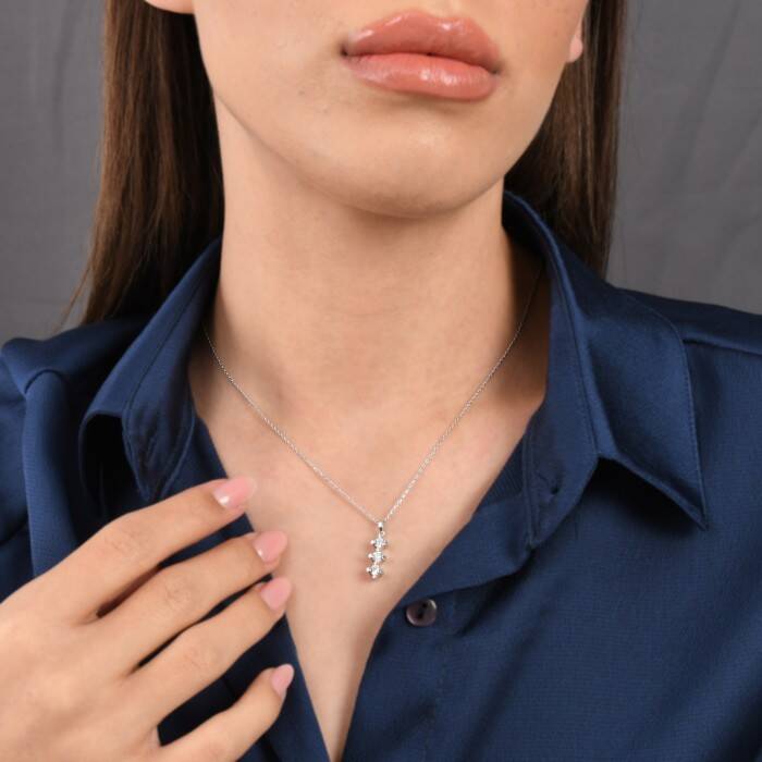0,55 Karat Pırlanta Tria Kolye - 3