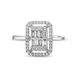 0,56 Karat Pırlanta Baget Yüzük - 