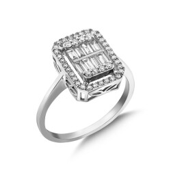 0,56 Karat Pırlanta Baget Yüzük - 2