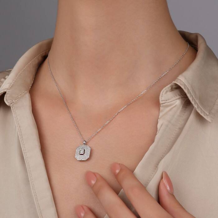 0,57 Karat Pırlanta Baget Kolye - 2