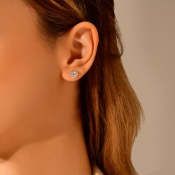0,58 Karat Pırlanta Invisible Küpe - 2