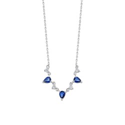 0,60 Karat Pırlantalı Damla Safir Kolye - 2