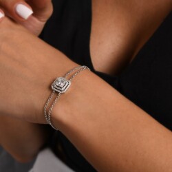 0,61 Karat Pırlanta Baget Bileklik - 