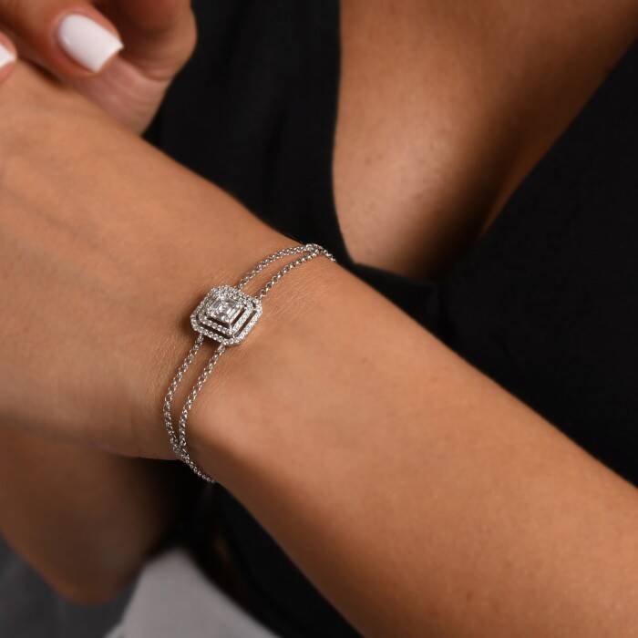 0,61 Karat Pırlanta Baget Bileklik - 1