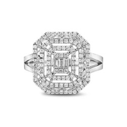 0,61 Karat Pırlanta Baget Yüzük - 