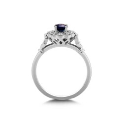 0,61 Karat Pırlantalı Safir Yüzük - 3