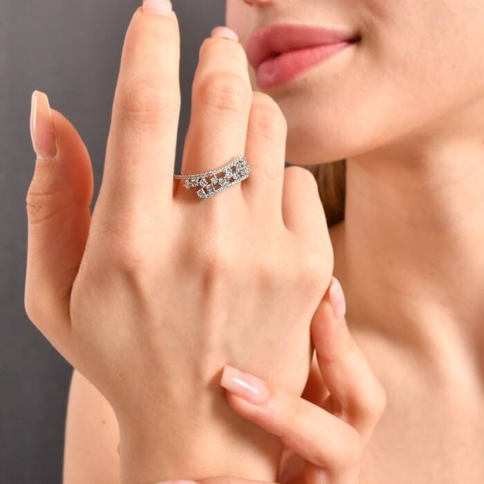 0,63 Karat Pırlanta Tasarım Yüzük - 4