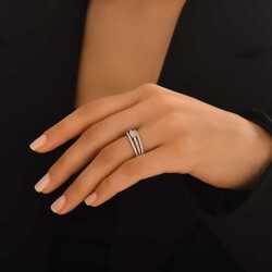 0,64 Karat Pırlanta Baget Yüzük - 