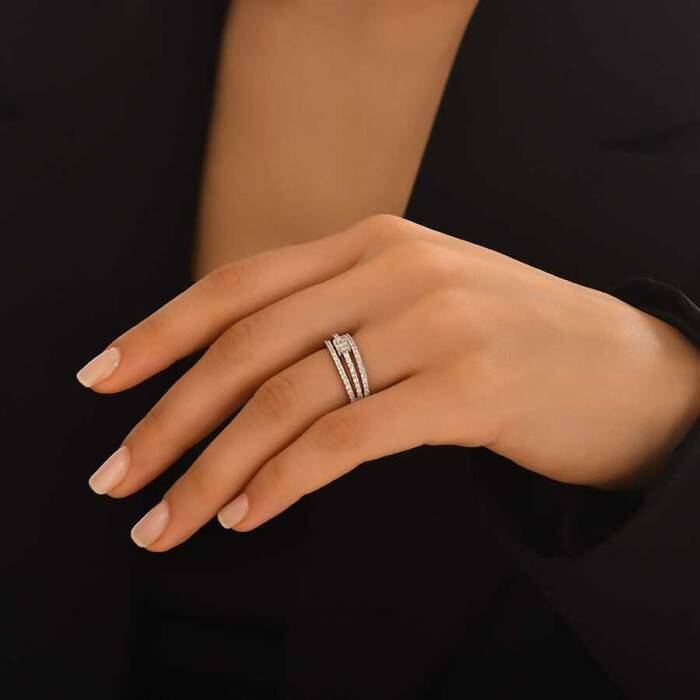 0,64 Karat Pırlanta Baget Yüzük - 1