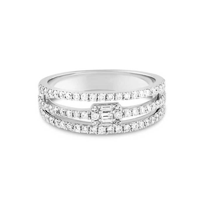 0,64 Karat Pırlanta Baget Yüzük - 2