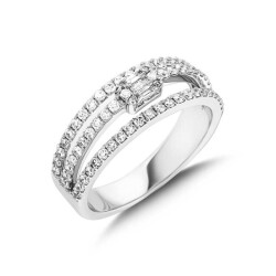 0,64 Karat Pırlanta Baget Yüzük - 3