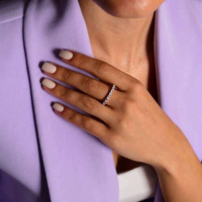 0,64 Karat Pırlanta Sırataş Yüzük - 4