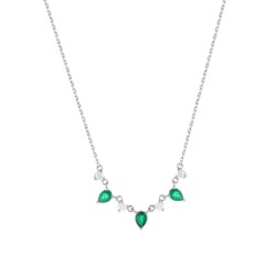 0,64 Karat Pırlanta Zümrüt Kolye - 2