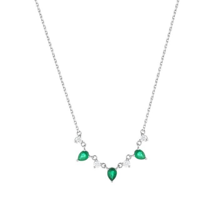 0,64 Karat Pırlanta Zümrüt Kolye - 2