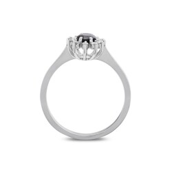 0,65 Karat Pırlanta Safir Yüzük - 3