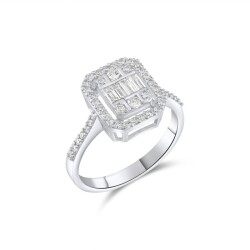 0,66 Karat Pırlanta Baget Yüzük - 2