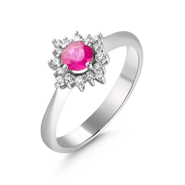 0,66 Karat Pırlanta Yakut Yüzük - 2