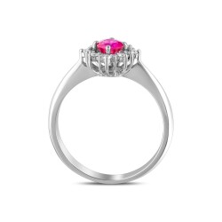 0,66 Karat Pırlanta Yakut Yüzük - 3