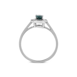 0,67 Karat Pırlantalı Yeşil Safir Yüzük - 3