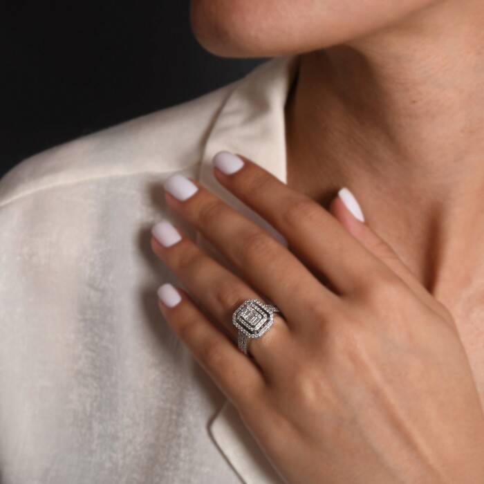 0,70 Karat Pırlanta Baget Yüzük - 1