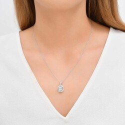 0,70 Karat Pırlanta Baget Kolye - 3